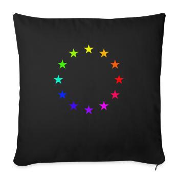 Europa EU Flage arc-en-ciel - Housse de coussin décorative 45 x 45 cm - noir - Devant
