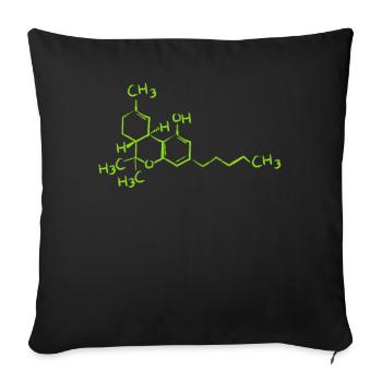 Cadeau de formule de cannabis de molécule de cannabis et de chanvre - Housse de coussin décorative 45 x 45 cm - noir - Devant