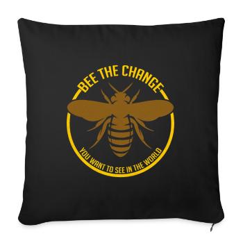 Be the positive impact on the environment Bees - Sofa pillowcase 17,3'' x 17,3'' (45 x 45 cm) - black - Front