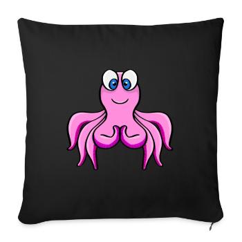 Oktopus Tintenfisch Kraken - Sofakissenbezug 45 x 45 cm - Schwarz - Vorne