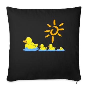 Duck Family Rubber Duck Bathing Duck - Sofa pillowcase 17,3'' x 17,3'' (45 x 45 cm) - black - Front