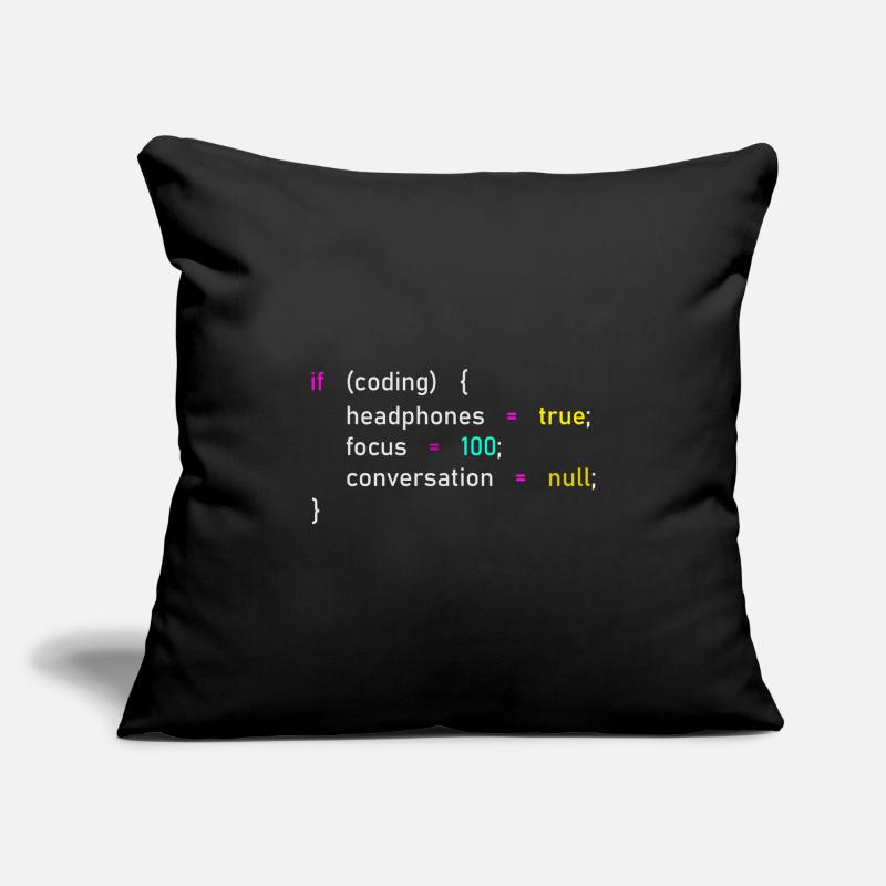Programmation Focus Casque tunnel Housse de coussin décorative 45 x 45 cm