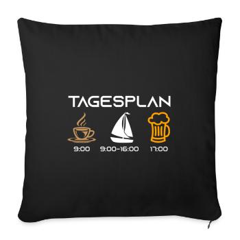 Café Plan du jour Café Voile Bière - Housse de coussin décorative 45 x 45 cm - noir - Devant