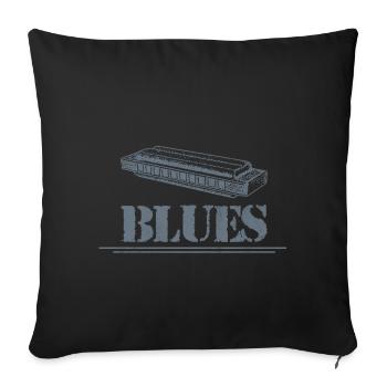 Mundharmonika Blues - Sofakissenbezug 45 x 45 cm - Schwarz - Vorne