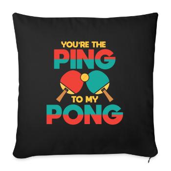 Ping Pong Ping Pong Cadeau de ping-pong - Housse de coussin décorative 45 x 45 cm - noir - Devant