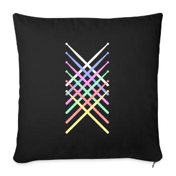 Pauke percussion rétro - Housse de coussin décorative 45 x 45 cm - noir - Devant
