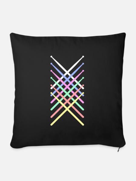 Pauke Schlagzeug Retro - Sofakissenbezug 45 x 45 cm - Schwarz