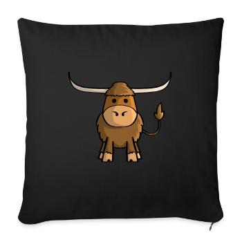 Bovin écossais des hautes terres - Housse de coussin décorative 45 x 45 cm - noir - Devant