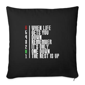 Motorcycle Gearshift Gears Life - Sofa pillowcase 17,3'' x 17,3'' (45 x 45 cm) - black - Front