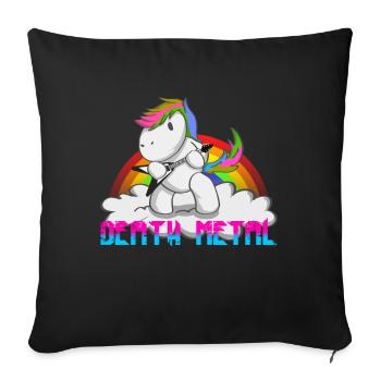 Death Metal Unicorn Rainbow - Sofa pillowcase 17,3'' x 17,3'' (45 x 45 cm) - black - Front