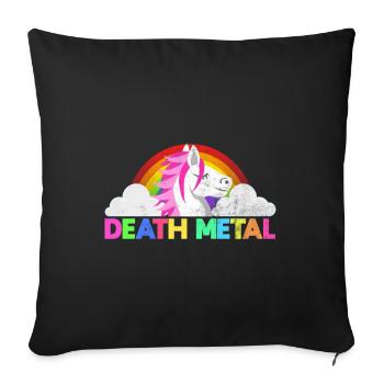 Rainbow Death Metal Unicorn - Sofa pillowcase 17,3'' x 17,3'' (45 x 45 cm) - black - Front
