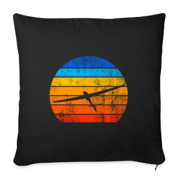 Gliding glider sunset - Sofa pillowcase 17,3'' x 17,3'' (45 x 45 cm) - black - Front