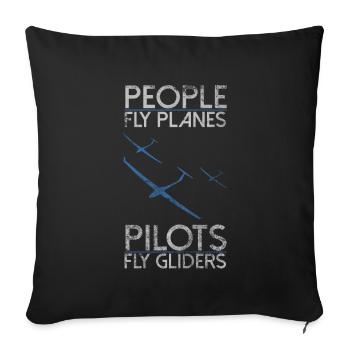 Pilote de vol à voile - Housse de coussin décorative 45 x 45 cm - noir - Devant