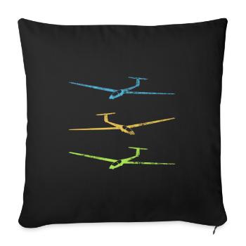 Gliding thermic glider - Sofa pillowcase 17,3'' x 17,3'' (45 x 45 cm) - black - Front