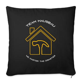 Construction de la maison de l'équipe du client - Housse de coussin décorative 45 x 45 cm - noir - Devant
