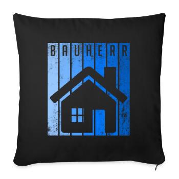 Gestionnaire de construction client - Housse de coussin décorative 45 x 45 cm - noir - Devant
