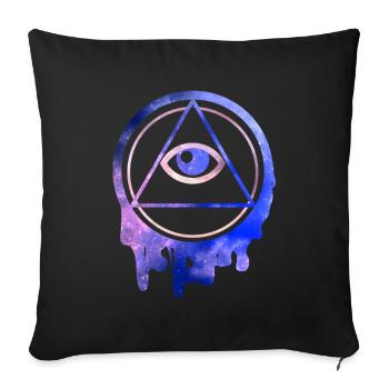 All Seeing Eye Illuminati stars - Sofa pillowcase 17,3'' x 17,3'' (45 x 45 cm) - black - Front