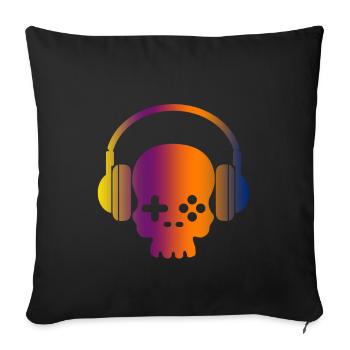 Crâne de jeu - Housse de coussin décorative 45 x 45 cm - noir - Devant