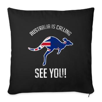L'Australie obtient un kangourou pour routards - Housse de coussin décorative 45 x 45 cm - noir - Devant