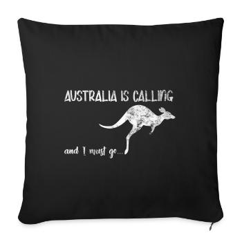 L'Australie obtient un kangourou pour routards - Housse de coussin décorative 45 x 45 cm - noir - Devant