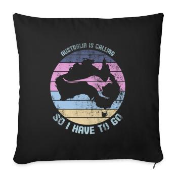 L'Australie obtient un routard de voyage - Housse de coussin décorative 45 x 45 cm - noir - Devant