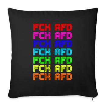 FCK AFD Against racism fascism - Sofa pillowcase 17,3'' x 17,3'' (45 x 45 cm) - black - Front