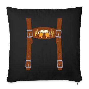 Beer Lederhose carrier Funny Wiesn - Sofa pillowcase 17,3'' x 17,3'' (45 x 45 cm) - black - Front