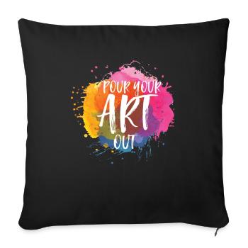 Art Artist Couleur Art Painter Peinture Peinture Peinture - Housse de coussin décorative 45 x 45 cm - noir - Devant