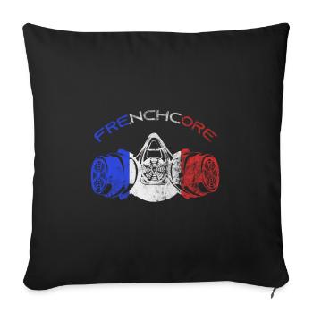 Frenchcore Speedcore Rave Gift - Sofa pillowcase 17,3'' x 17,3'' (45 x 45 cm) - black - Front