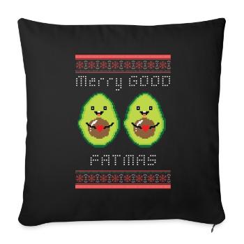 Avocado Vegan Veggie Weihnachten Humor Geschenk - Sofakissenbezug 45 x 45 cm - Schwarz - Vorne