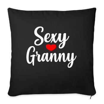 grandma sexy funny gift family - Sofa pillowcase 17,3'' x 17,3'' (45 x 45 cm) - black - Front