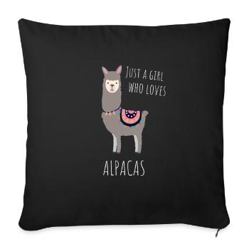 Just A Girl Who Loves Alpacas - Sofakissenbezug 45 x 45 cm - Schwarz - Vorne