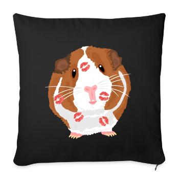 Cadeau de pecker de rongeur hamster cochon d'Inde - Housse de coussin décorative 45 x 45 cm - noir - Devant