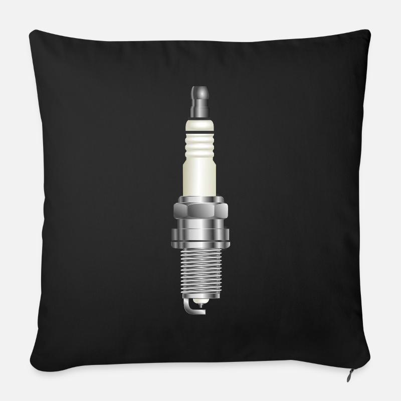 Zündkerze Autofreak Tuning - Sofakissenbezug 45 x 45 cm - Schwarz