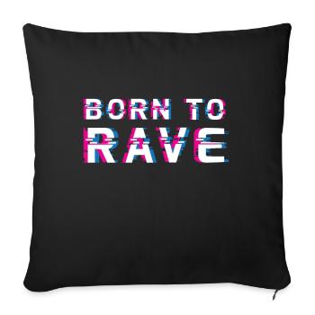 Chemise Festival Electro Techno Music Raver - Housse de coussin décorative 45 x 45 cm - noir - Devant