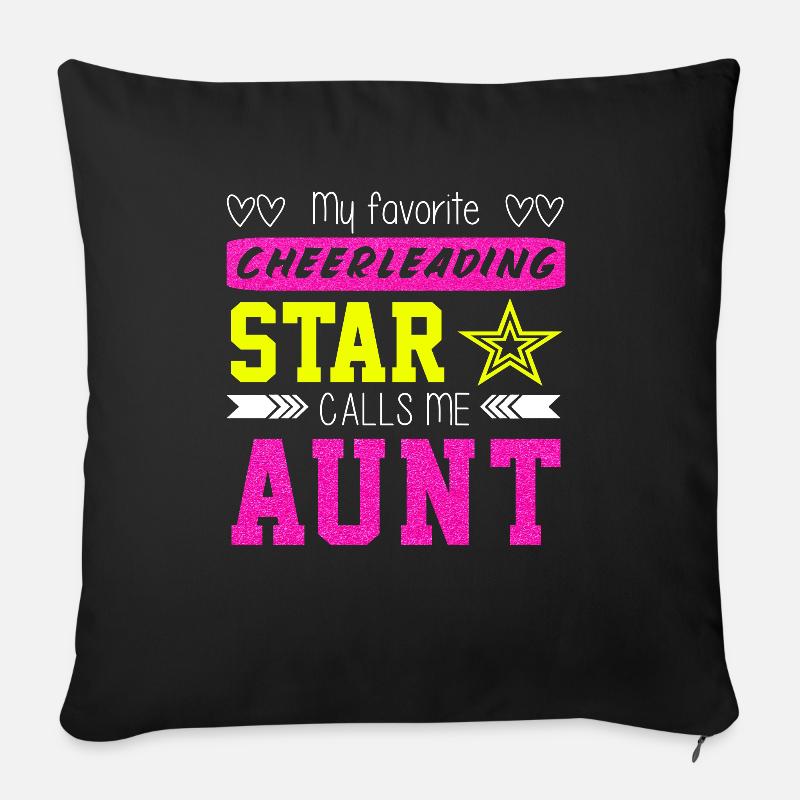 My Favorite Cheerleading Star Calls Me Aunt - Sofakissenbezug 45 x 45 cm - Schwarz