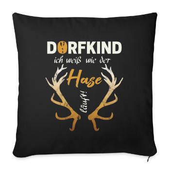 Dorfkind - Sofakissenbezug 45 x 45 cm - Schwarz - Vorne
