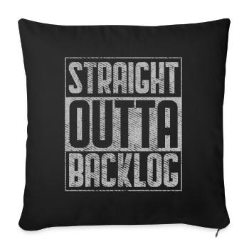 Straight Outta Backlog logiciel de codage Geek - Housse de coussin décorative 45 x 45 cm - noir - Devant