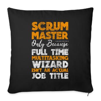 Scrum Master Developer Git Touch Container Docker - Sofakissenbezug 45 x 45 cm - Schwarz - Vorne