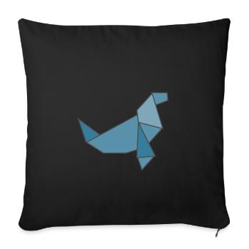 Seal Sea Lion Polygon Geometric Art Nature - Sofa pillowcase 17,3'' x 17,3'' (45 x 45 cm) - black - Front