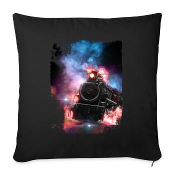 Steam Locomotive Railroad Locomotive Train Train - Sofa pillowcase 17,3'' x 17,3'' (45 x 45 cm) - black - Front