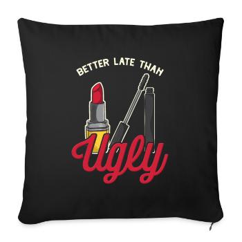 Make-up Lady - Sofa pillowcase 17,3'' x 17,3'' (45 x 45 cm) - black - Front