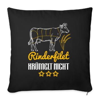 Rinderfilet Krümelt Nicht Grill Highlander - Sofakissenbezug 45 x 45 cm - Schwarz - Vorne