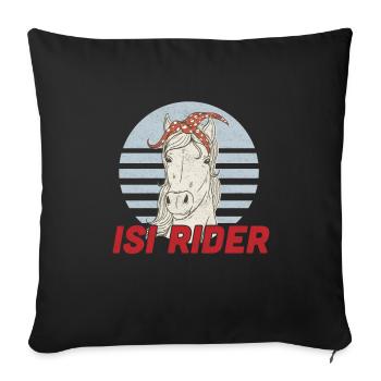 Horse riding Icelandic horse Icelandic horse - Sofa pillowcase 17,3'' x 17,3'' (45 x 45 cm) - black - Front