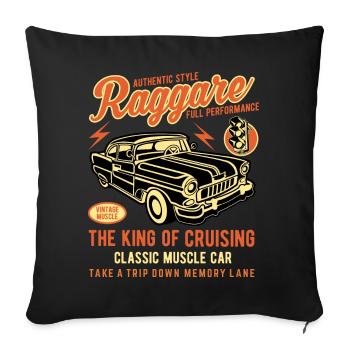 Raggare Vintage Custom Car T Shirt Design - Sofakissenbezug 45 x 45 cm - Schwarz - Vorne