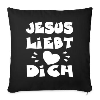 Jesus liebt dich - Sofakissenbezug 45 x 45 cm - Schwarz - Vorne