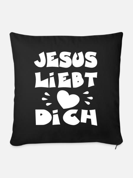 Jesus liebt dich - Sofakissenbezug 45 x 45 cm - Schwarz