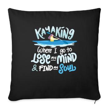 Kayaking relaxes me - Sofa pillowcase 17,3'' x 17,3'' (45 x 45 cm) - black - Front