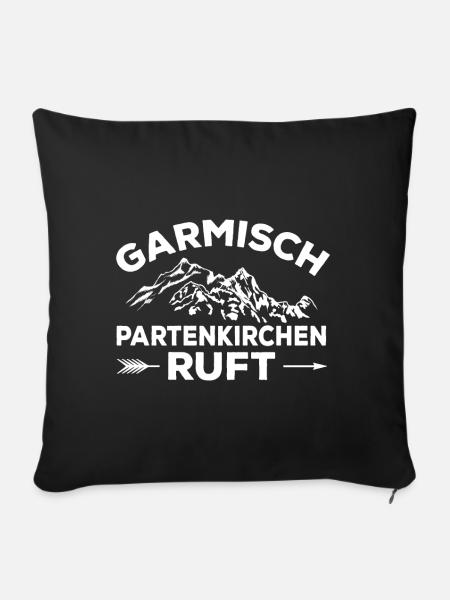 Garmisch Partenkirchen ruft - Sofakissenbezug 45 x 45 cm - Schwarz