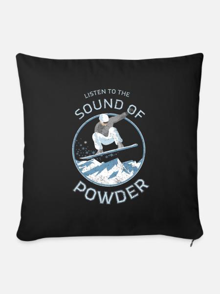 Snowboarder Powder Design - Sofakissenbezug 45 x 45 cm - Schwarz